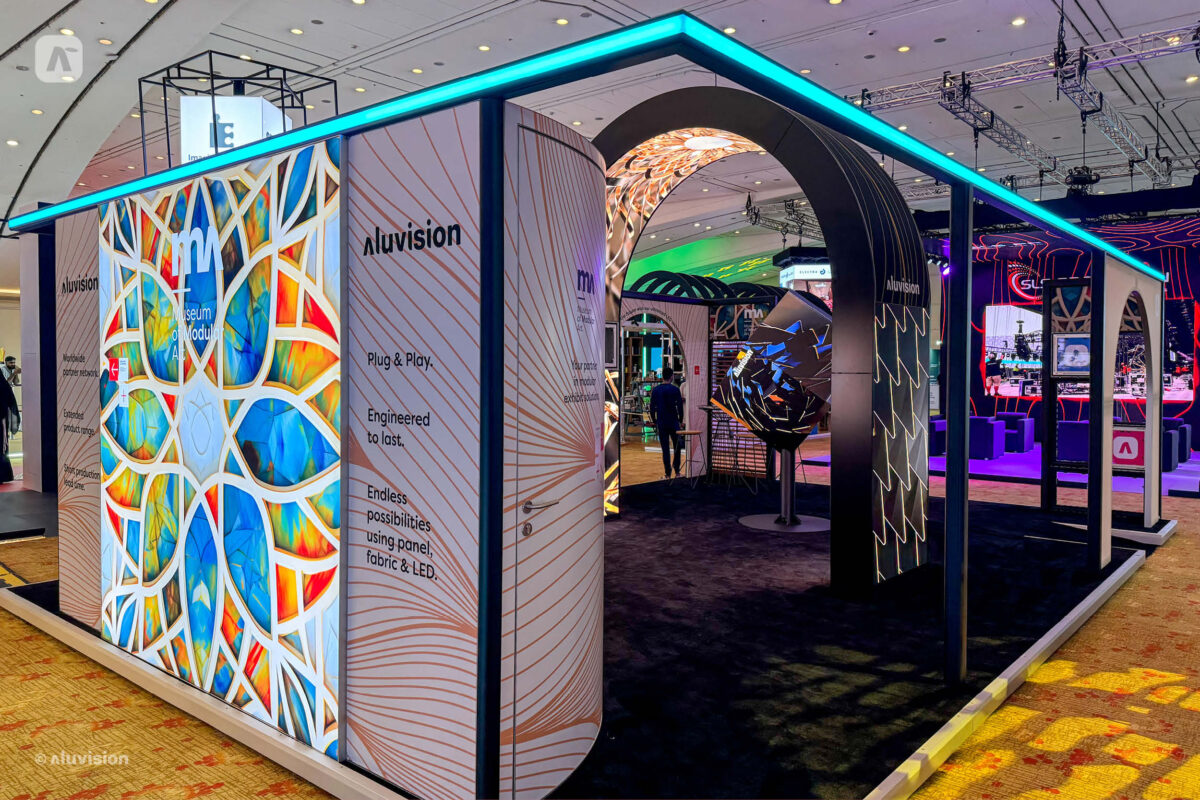 led edge lighting on trade show booths