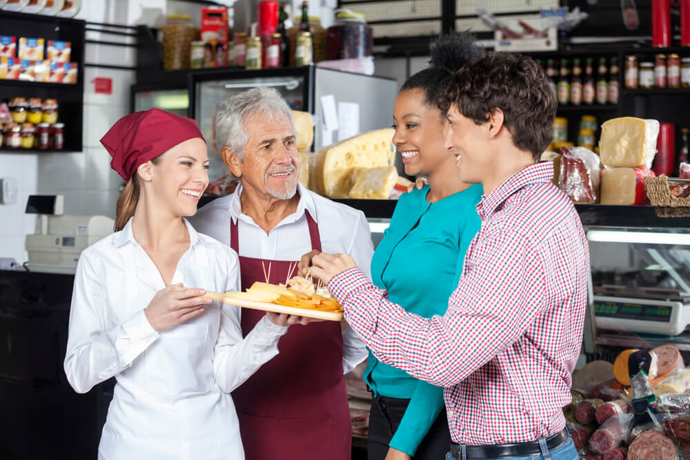 Samples are a helpful way to display products at a trade show