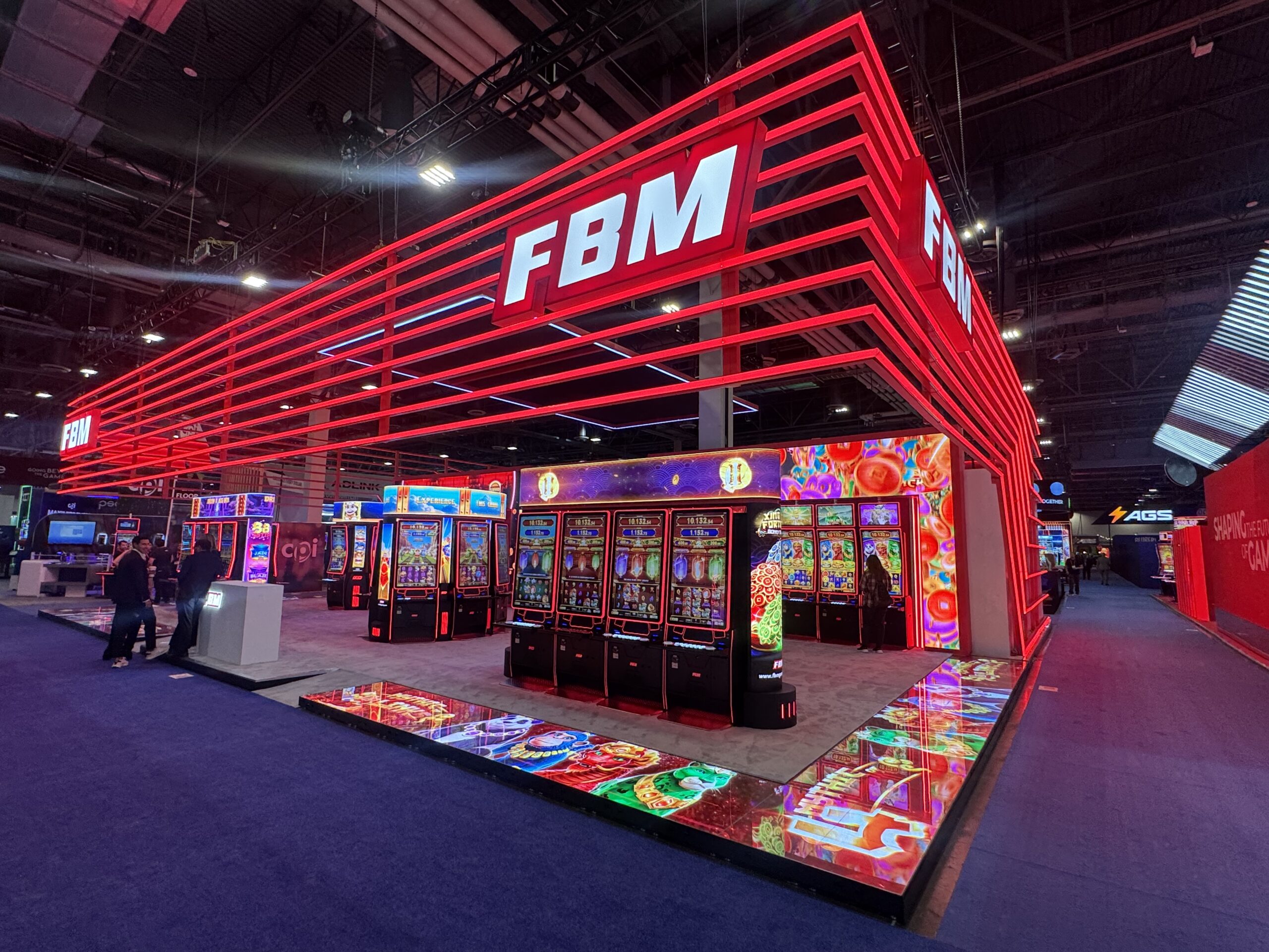 Completed exhibit with LED flooring around the perimeter