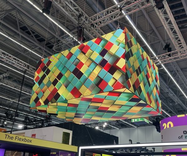 Hanging LED rental sign 5-sided