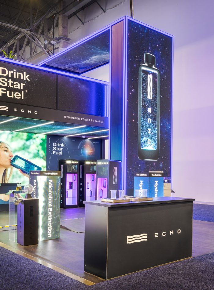 trade show exhibit with led tiles