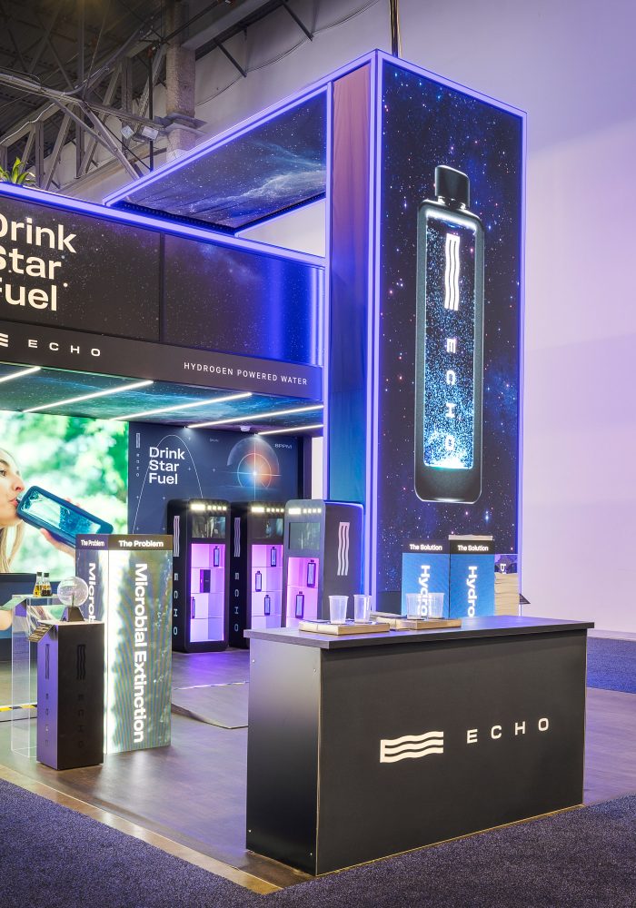 trade show exhibit with led tiles