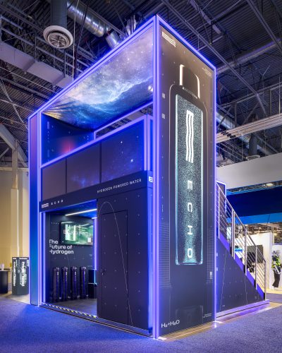 double-deck trade show booth