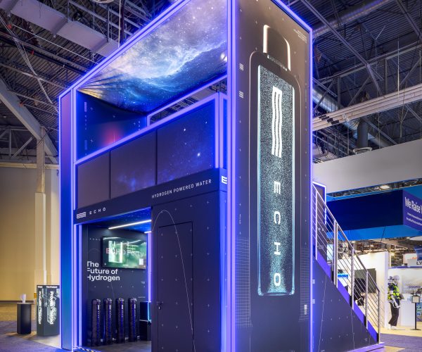 double-deck trade show booth